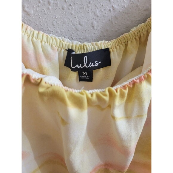 Lulu's Full of Sunshine Yellow Tie-Dye Strapless Maxi Dress M, New, Retails $69 - Picture 3 of 11